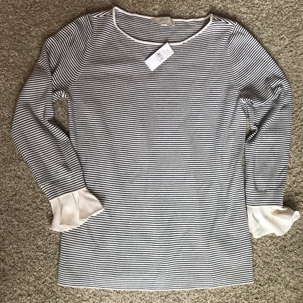 Loft sweater with blouse sleeves